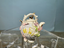 Load image into Gallery viewer, Dollhouse Miniature ~ Artisan Handmade Porcelain Teapot White &amp; Gold With Flowers
