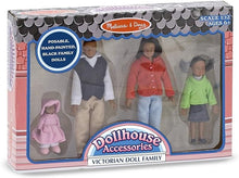 Load image into Gallery viewer, Dollhouse Miniature ~ Vintage Melissa &amp; Doug Hand Painted African American Doll Family Posable New In Box
