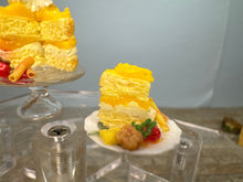 Load image into Gallery viewer, Dollhouse Miniature ~ IGMA Artisan Janet Uyetake Handmade 3 Piece Lemon Cake Dessert Set
