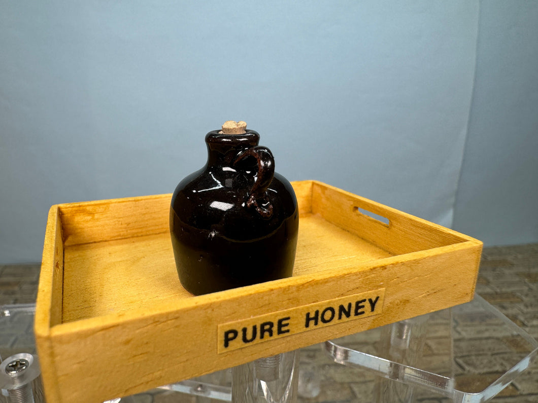 Dollhouse Miniature ~ Artisan Handmade Honey Jar & Crate