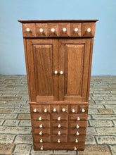 Load image into Gallery viewer, Dollhouse Miniature ~ Vintage Artisan Handmade 33 Drawer Wooden OOAK Office File Cabinet
