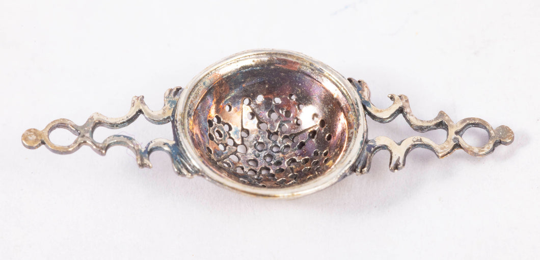 Dollhouse Miniature ~ Obadiah Fisher Sterling Silver Paul Revere Tea Strainer
