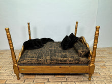 Load image into Gallery viewer, Dollhouse Miniature ~ Artisan Handmade Decorated Gold Bed
