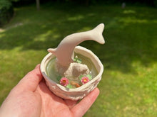 Load image into Gallery viewer, Dolphin White Fountain / Pond with Lilies &amp; Resin Water Garden Outdoor
