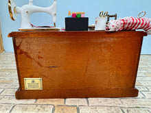Load image into Gallery viewer, Dollhouse Miniature ~ Decorated Sewing  Table Reutter Porcelain Germany Middle Drawer Opens
