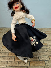Load image into Gallery viewer, Dollhouse Miniature ~ Artisan Hand Sculpted Woman Doll With Blue Dress Signed
