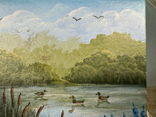 Load image into Gallery viewer, Dollhouse Miniature ~ Artist Karry Johnson &quot;Quiet Duck Pond&quot; 2001 Painting
