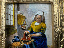 Load image into Gallery viewer, Dollhouse Miniature ~ Artist Jane Watkins The Milkmaid Jan Vermeer Reproduction
