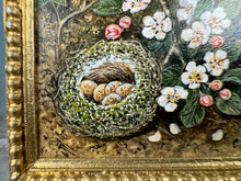 Load image into Gallery viewer, Dollhouse Miniature ~ Artist C. Sparrow Flowers and Birds Nest Painting
