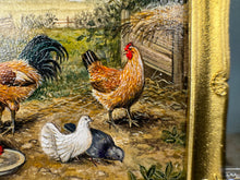 Load image into Gallery viewer, Dollhouse Miniature ~ Artist C. Sparrow Chickens Grazing Painting
