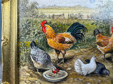 Load image into Gallery viewer, Dollhouse Miniature ~ Artist C. Sparrow Chickens Grazing Painting
