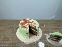 Load image into Gallery viewer, Dollhouse Miniature ~ Artisan Handmade Signed Mint Chocolate Cake
