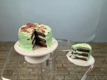 Load image into Gallery viewer, Dollhouse Miniature ~ Artisan Handmade Signed Mint Chocolate Cake
