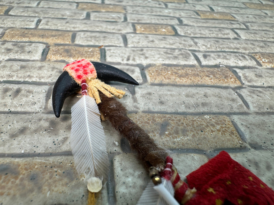 Dollhouse Miniature ~ Vintage Artisan Rainbow Hand Handmade Sioux Buffalo Horn Wand