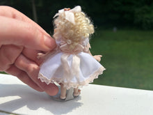 Load image into Gallery viewer, IGMA Artisan Betsy Rouse Porcelain Blonde Little Girl Doll in White Dress
