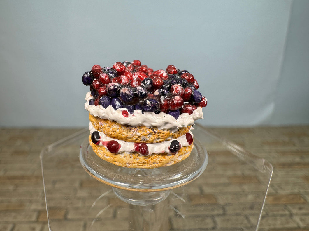 Dollhouse Miniature ~ Artisan Handmade Mixed Berry Cake
