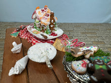 Load image into Gallery viewer, Dollhouse Miniature ~ Artisan Laura Crain - Dollhouse Land - Signed Handmade Decorated Christmas Gingerbread Table
