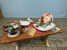 Load image into Gallery viewer, Dollhouse Miniature ~ Artisan Laura Crain - Dollhouse Land - Signed Handmade Decorated Christmas Gingerbread Table
