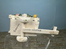 Load image into Gallery viewer, Dollhouse Miniature ~ Vintage David Krupick Handmade Wooden Hand Painted Flower Cart
