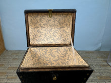Load image into Gallery viewer, Dollhouse Miniature ~ Artisan Signed Handmade Black Leather Chest
