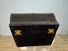 Load image into Gallery viewer, Dollhouse Miniature ~ Artisan Signed Handmade Black Leather Chest
