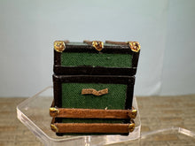 Load image into Gallery viewer, Dollhouse Miniature ~ Artisan Signed Handmade Green Chest
