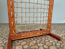 Load image into Gallery viewer, Dollhouse Miniature ~ Vintage Artisan Bearly Big Enough 2004 Handmade Red Bed Frame
