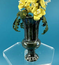 Load image into Gallery viewer, Dollhouse Miniature ~ Artisan Handmade Forsythia Flowers In Vince Stapleton Vase
