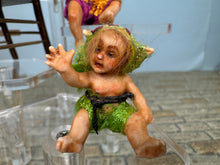 Load image into Gallery viewer, Dollhouse Miniature ~ Artisan Helen Hartzell Hand Sculpted 3 Piece Elf Family Fantasy
