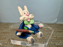 Load image into Gallery viewer, Dollhouse Miniature ~ Vintage Artisan Handmade Clay Easter Bunny Painting Egg
