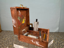 Load image into Gallery viewer, Dollhouse Miniature ~ Artisan Handmade Hand Painted Decorated Painters Box
