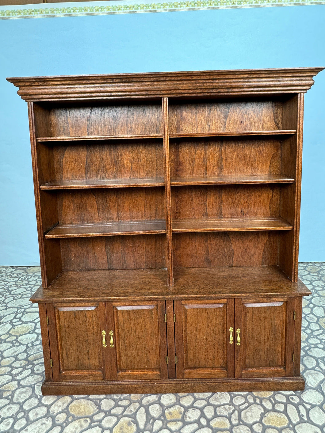 Dollhouse Miniature - Vintage 1986 Artisan Roger Gutheil Wooden Display Cabinet