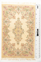 Load image into Gallery viewer, Extra Large Cream &amp; Blue with Light Pinks Petit Point Rug by Ursula Sauerberg
