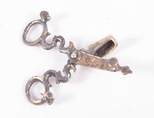Load image into Gallery viewer, Dollhouse Miniature ~ Obadiah Fisher Sterling Silver Tray with Scissors for Candle
