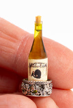 Load image into Gallery viewer, Dollhouse Miniature ~ Obadiah Fisher Sterling Silver Wine Holder with Wine Bottle
