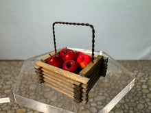 Load image into Gallery viewer, Dollhouse Miniature ~ Vintage IGMA Artist Al Chandronnait Handmade Apple Basket Signed Jan Patrie
