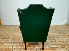 Load image into Gallery viewer, Vintage Artisan RSJ Handmade Green Leather Wingback Chair
