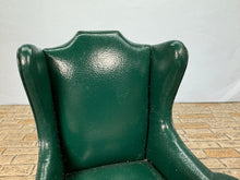 Load image into Gallery viewer, Vintage Artisan RSJ Handmade Green Leather Wingback Chair
