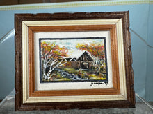 Load image into Gallery viewer, Dollhouse Miniature ~ Artist Signed 1999 Log Cabin Autumn Painting OOAK
