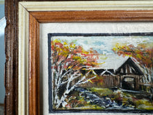 Load image into Gallery viewer, Dollhouse Miniature ~ Artist Signed 1999 Log Cabin Autumn Painting OOAK
