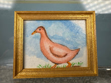 Load image into Gallery viewer, Dollhouse Miniature ~ Artist Unsigned Pink Duck Painting
