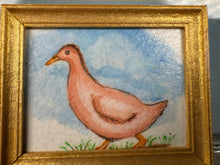 Load image into Gallery viewer, Dollhouse Miniature ~ Artist Unsigned Pink Duck Painting
