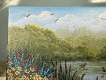 Load image into Gallery viewer, Dollhouse Miniature ~ Artist Karry Johnson &quot;Quiet Duck Pond&quot; 2001 Painting
