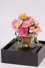 Load image into Gallery viewer, Dollhouse Miniature ~ Pink Flower Arrangement with Ivy  by Paula Gilhooley
