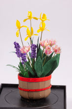 Load image into Gallery viewer, Dollhouse Miniature ~ Flowers in Al Chandronnait Basket by Paula Gilhooley

