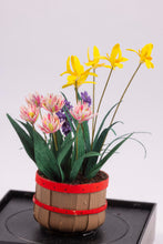 Load image into Gallery viewer, Dollhouse Miniature ~ Flowers in Al Chandronnait Basket by Paula Gilhooley
