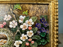 Load image into Gallery viewer, Dollhouse Miniature ~ Artist C. Sparrow Flowers and Birds Nest Painting
