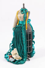 Load image into Gallery viewer, Dollhouse Miniature ~ Dress Mannequin with Dress in the Making with Pattern, Pins &amp; Notions
