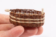 Load image into Gallery viewer, Dollhouse Miniature ~  Handmade Wicker Oval Basket - 2 Tone
