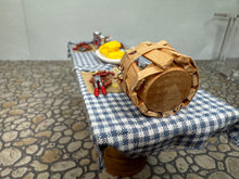 Load image into Gallery viewer, Dollhouse Miniature ~ Artisan Karen Aird Handmade Decorated Crab Feast Picnic Table
